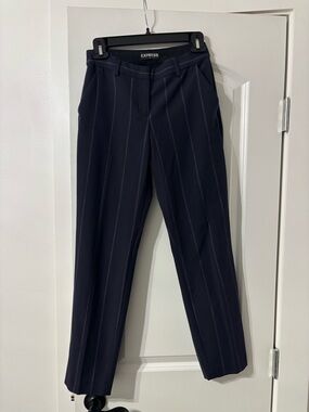 Express Navy Pinstripe Trousers